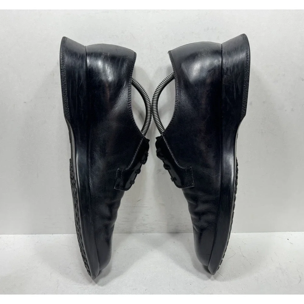 Tod's Plain Toe Blucher Dress Shoes Black‎ Men's Size 10 US / 9 Made In Italy